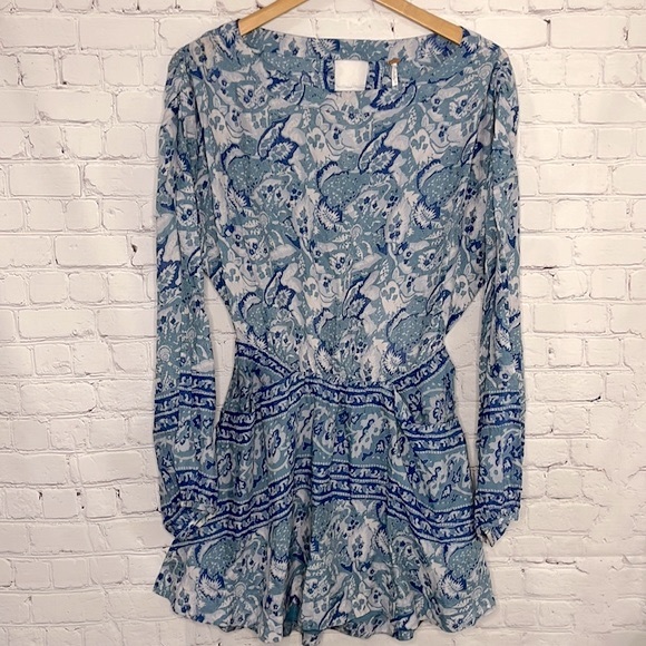 Free People | Women's Blue Cutout Back Tunic Dress| Small - Picture 5 of 11